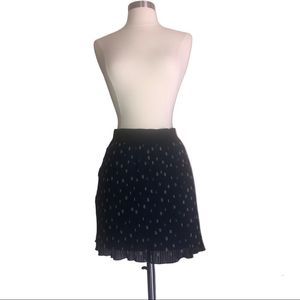 Forever21 polka Dots Double-Layered Pleated Tulle Mesh Skirt in Navy blue/tan